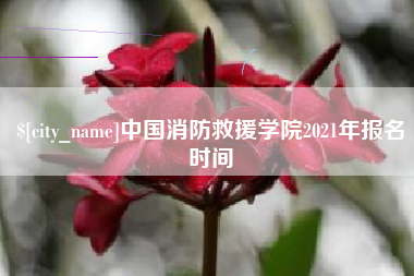 义乌中国消防救援学院2021年报名时间