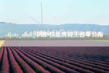 义乌中国9枚金牌得主名单公布