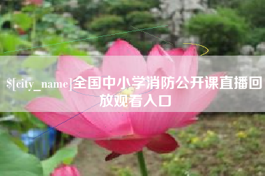 义乌全国中小学消防公开课直播回放观看入口