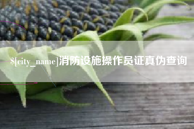 义乌消防设施操作员证真伪查询