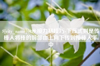 义乌60米接力赛技巧-下压式则是传棒人将棒的前部由上向下传到接棒人手中