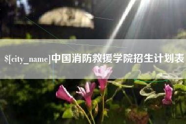 义乌中国消防救援学院招生计划表